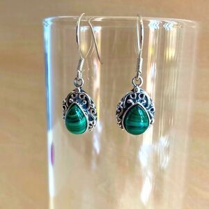 Artisan Crafted African Malachite Earrings